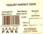 Food Recall: Urban Fare Fruit & Yogurt Parfait Desserts